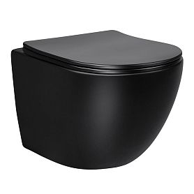 Унитаз Vincea Globo VT1-14SMB подвесной, безободковый, с сиденьем микролифт, цвет черный матовый - фото 1