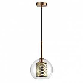 Подвесной светильник Odeon Light Clocky 4939/1, арматура бронза, плафон стекло прозрачное - фото 1