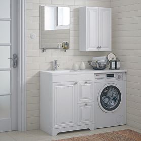 Мебель для ванной Corozo Леон Z2 130 напольная, с тумбой 70 см, цвет белый - фото 1