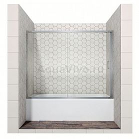 Шторка на ванну Ambassador Bath Screens 16041104 150x140, стекло прозрачное, профиль хром - фото 1