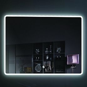 Зеркало Esbano ES-2073KDS 100x80, LED подсветка, функция антизапотевания, часы, сенсорный выключатель - фото 1