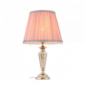 Прикроватная лампа ST Luce Vezzo SL965.104.01, арматура металл, цвет хром, плафон текстиль, цвет розовый - фото 1