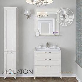 Мебель для ванной Акватон Леон 80 Н, цвет белый дуб - фото 1