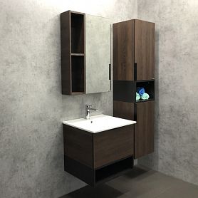 Мебель для ванной Comforty Франкфурт 60 с раковиной Comforty 60e, цвет дуб шоколадно-коричневый - фото 1