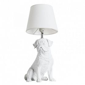 Настольная лампа Arte Lamp Bobby A1512LT-1WH, арматура белая, плафон ткань белая, 25х21 см - фото 1