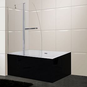 Шторка на ванну Parly F03 120, с полотенцедержателем, стекло прозрачное, профиль хром - фото 1