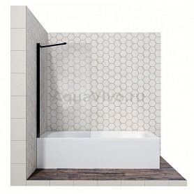 Шторка на ванну Ambassador Bath Screens 16041206 70x140, стекло прозрачное, профиль черный - фото 1