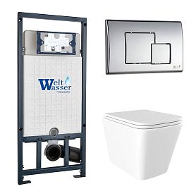 Комплект: Weltwasser Инсталляция Mar 507+Кнопка Mar 507 SE CR хром+Verna JK3021022 белый унитаз - фото 1