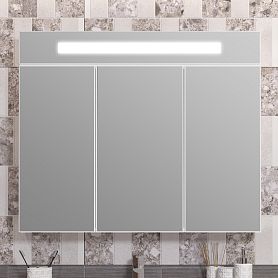 Шкаф-зеркало Опадирис Фреш 100, с подсветкой, цвет белый - фото 1