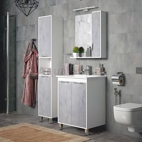 Мебель для ванной Corozo Чикаго 65, цвет белый / бетон - фото 1