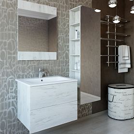 Мебель для ванной Sanflor Чикаго 75, цвет дуб крафт белый - фото 1