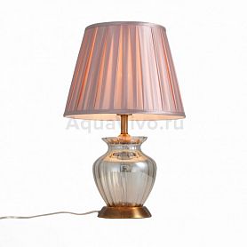 Прикроватная лампа ST Luce Assenza SL967.304.01, арматура металл / стекло, цвет медь, плафон текстиль, цвет коричневый - фото 1