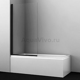 Шторка на ванну WasserKRAFT Berkel 48P01-80B 90x140, стекло прозрачное, профиль черный - фото 1