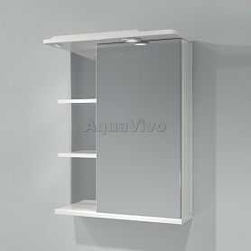 Шкаф-зеркало Какса-А Грация 55, с подсветкой, правый, цвет белый - фото 1