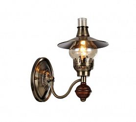 Бра Arte Lamp Trattoria A5664AP-1AB, арматура цвет бронза/коричневый, плафон/абажур стекло/металл, цвет прозрачный/коричневый - фото 1