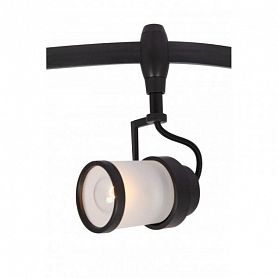 Трековый светильник Arte Lamp Rails Heads A3056PL-1BK, арматура цвет черный, плафон/абажур стекло/металл, цвет белый/черный - фото 1