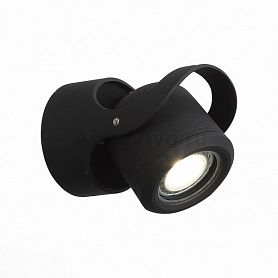 Уличный настенный светильник ST Luce Round SL093.401.01, арматура металл, цвет черный, плафон металл, стекло, цвет черный, прозрачный - фото 1
