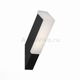 Уличный настенный светильник ST Luce Posto SL096.411.02, арматура металл, цвет черный, плафон акрил, цвет белый - фото 1