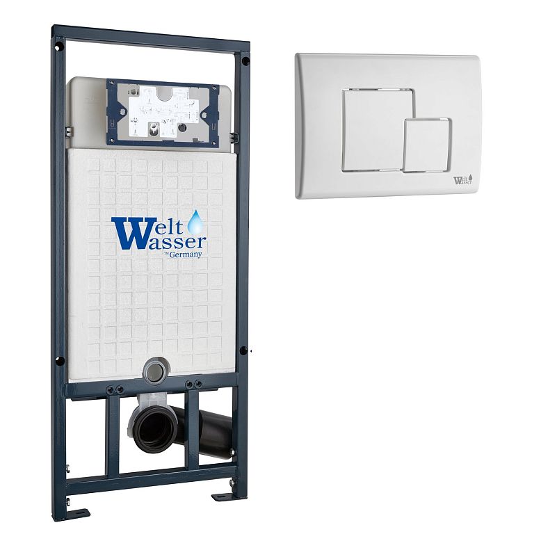 Инсталляция Weltwasser Marberg 507 SE WT для подвесного унитаза, с белой кнопкой смыва 507 SE GL-WT