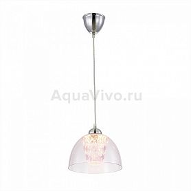 Подвесной светильник Citilux Топаз CL717114, арматура хром, плафон стекло / полимер прозрачный / фиолетовый, 23х23 см - фото 1