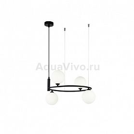 Подвесной светильник Maytoni Ring MOD013PL-04B, арматура цвет черный, плафон/абажур стекло, цвет белый - фото 1