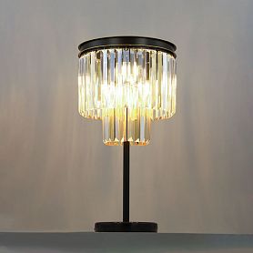 Настольная лампа Citilux Мартин CL332862, арматура коричневая, плафон хрусталь бежевый, 36х36 см - фото 1