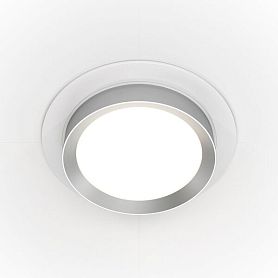 Точечный светильник Maytoni Technicali Hoop DL086-GX53-RD-WS, арматура белая с серебром - фото 1