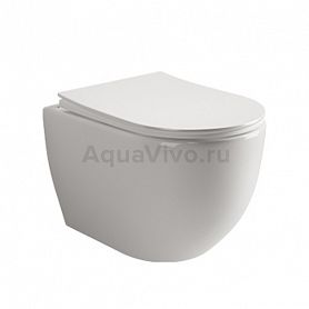 Унитаз Ceramica Nova Mia CN1805 подвесной, безободковый, с сиденьем микролифт - фото 1