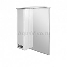 Шкаф-зеркало Mixline Альфа 62x80, с подсветкой, левый, цвет белый - фото 1