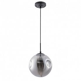 Подвесной светильник Arte Lamp Tureis A9920SP-1BK, арматура черная, плафон стекло дымчатое, 20х20 см - фото 1