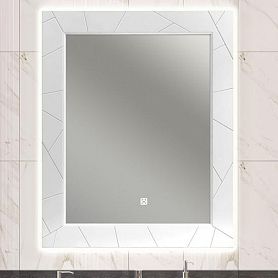 Зеркало Опадирис Луиджи 80x100, с подсветкой, цвет белый матовый - фото 1