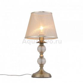 Прикроватная лампа ST Luce Grazia SL185.304.01, арматура металл / стекло, цвет бронза, коричневый, плафон пластик, цвет бежевый, бронза - фото 1