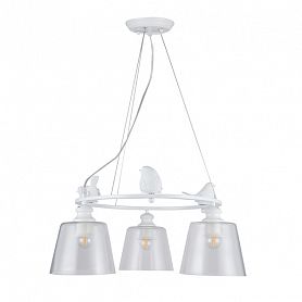 Подвесная люстра Arte Lamp Passero A4289LM-3WH, арматура белая, плафоны стекло дымчатое, 60х60 см - фото 1