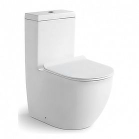 Унитаз-моноблок SantiLine SL-5011 напольный, безободковый, с сиденьем микролифт, цвет белый - фото 1
