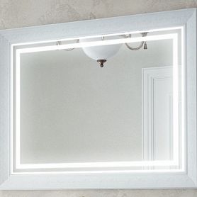 Зеркало Corozo Классика 120x80, с подсветкой и диммером, цвет белый - фото 1