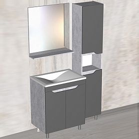 Мебель для ванной Stella Polar Абигель 65, с 2 дверцами, цвет серый / цемент - фото 1