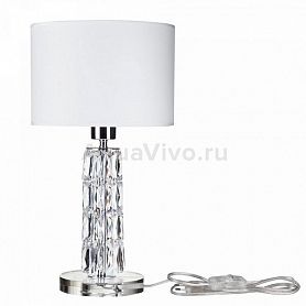Интерьерная настольная лампа Maytoni Talento DIA008TL-01CH, арматура цвет хром/прозрачный, плафон ткань/пвх, цвет белый - фото 1