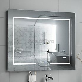 Зеркало Weltwasser BZS BRUNO 8060-2 80x60 с подсветкой, антизапотеванием и часами - фото 1