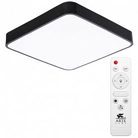 Потолочный светильник Arte Lamp Scena A2663PL-1BK, арматура черная, плафон пластик белый, 40х40 см - фото 1