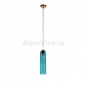 Подвесной светильник ST Luce Callana SL1145.383.01, арматура металл, цвет латунь, плафон стекло, цвет голубой - фото 1