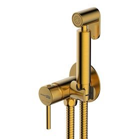 Гигиенический душ WasserKRAFT A70838, со встраиваемым смесителем, цвет матовое золото - фото 1