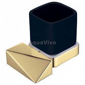 Boheme New Venturo 10314-G-B Стакан с держателем, цвет золото / черный - фото 1