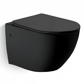 Унитаз Vincea Globo VT1-14MB подвесной, безободковый, с сиденьем микролифт, цвет черный матовый - фото 1