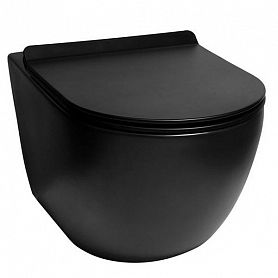 Унитаз SantiLine SL-5002 MB подвесной, безободковый, с сиденьем микролифт, цвет черный матовый - фото 1