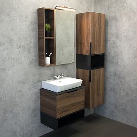 Мебель для ванной Comforty Штутгарт 60 с раковиной Comforty 9055RA-50, цвет дуб темно-коричневый - фото 1