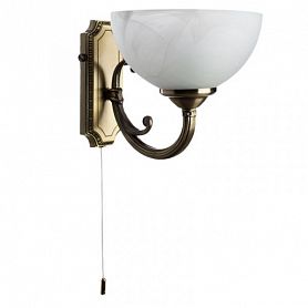 Бра Arte Lamp Windsor A3777AP-1AB, арматура цвет бронза, плафон/абажур стекло, цвет белый - фото 1
