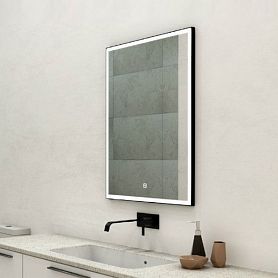Зеркало Art & Max Arezzo Nero 60x80, с подсветкой и диммером, функцией антизапотевания, цвет черный - фото 1