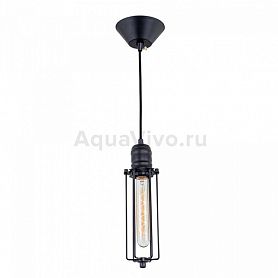 Подвесной светильник Citilux Эдисон CL450202, арматура черная, плафон металл черный, 8х8 см - фото 1