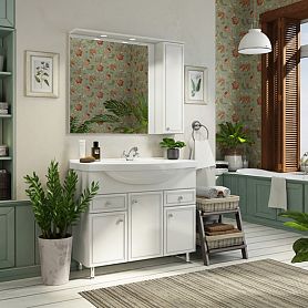 Мебель для ванной Comforty Сочи 100 с раковиной Эльбрус 100, цвет белый - фото 1