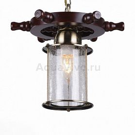Подвесной светильник ST Luce Volantino SL150.303.01, арматура металл / дерево, цвет бронза, коричневый, плафон стекло, цвет прозрачный - фото 1